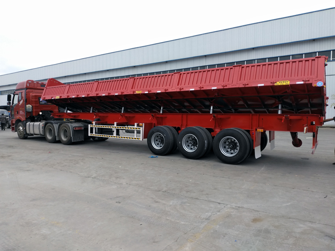 Flip dump semi-trailer